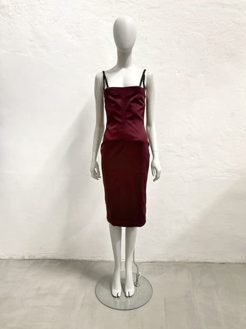 S/S 1999 Burgundy bodycon dress