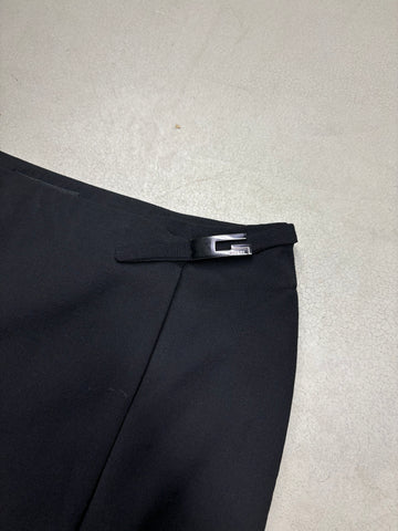 S/S 1998 black G buckle wrap skirt