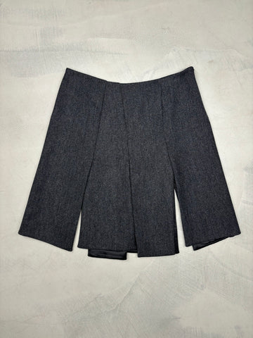 Fall Winter 1998 asymmetric paneled wool skirt