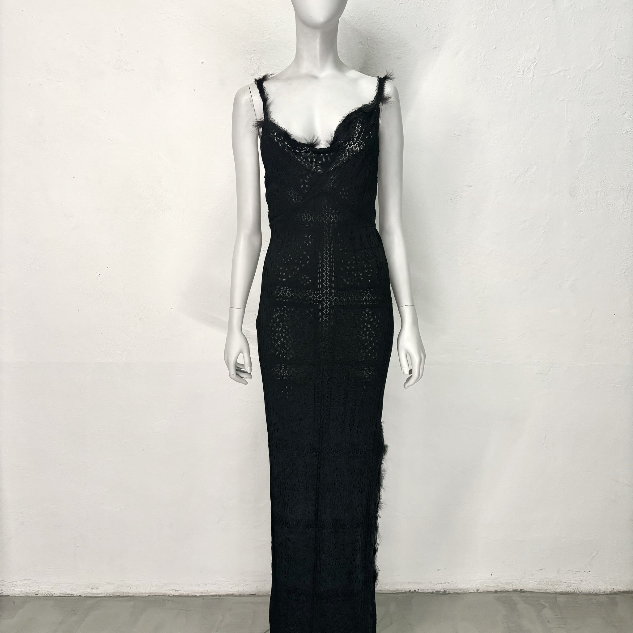 Deposit F/W 2001 black knit dress