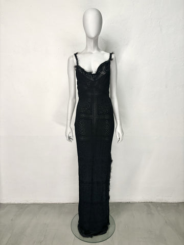 Deposit F/W 2001 black knit dress