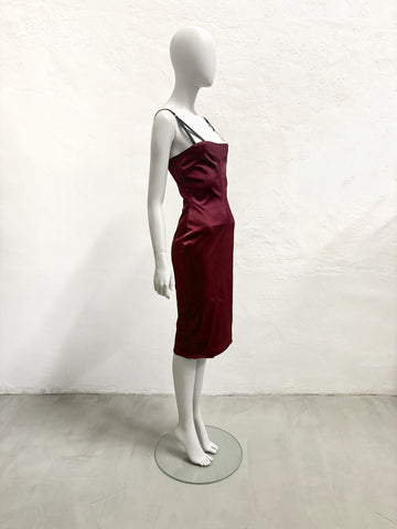 S/S 1999 Burgundy bodycon dress