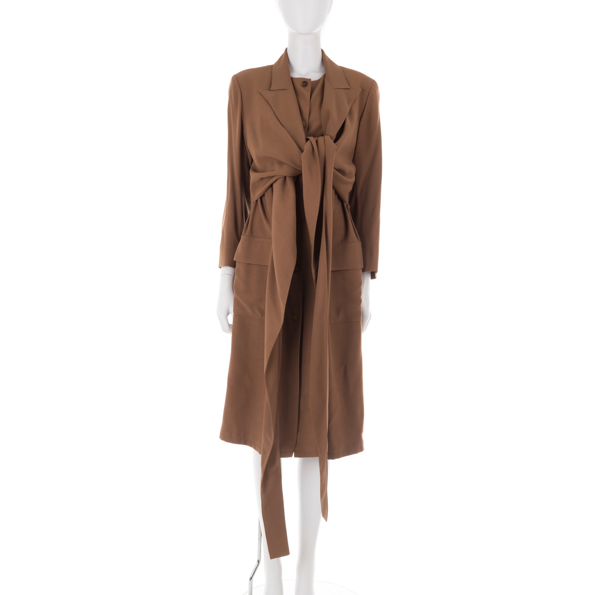 F/W 1983 layered knotted trench coat