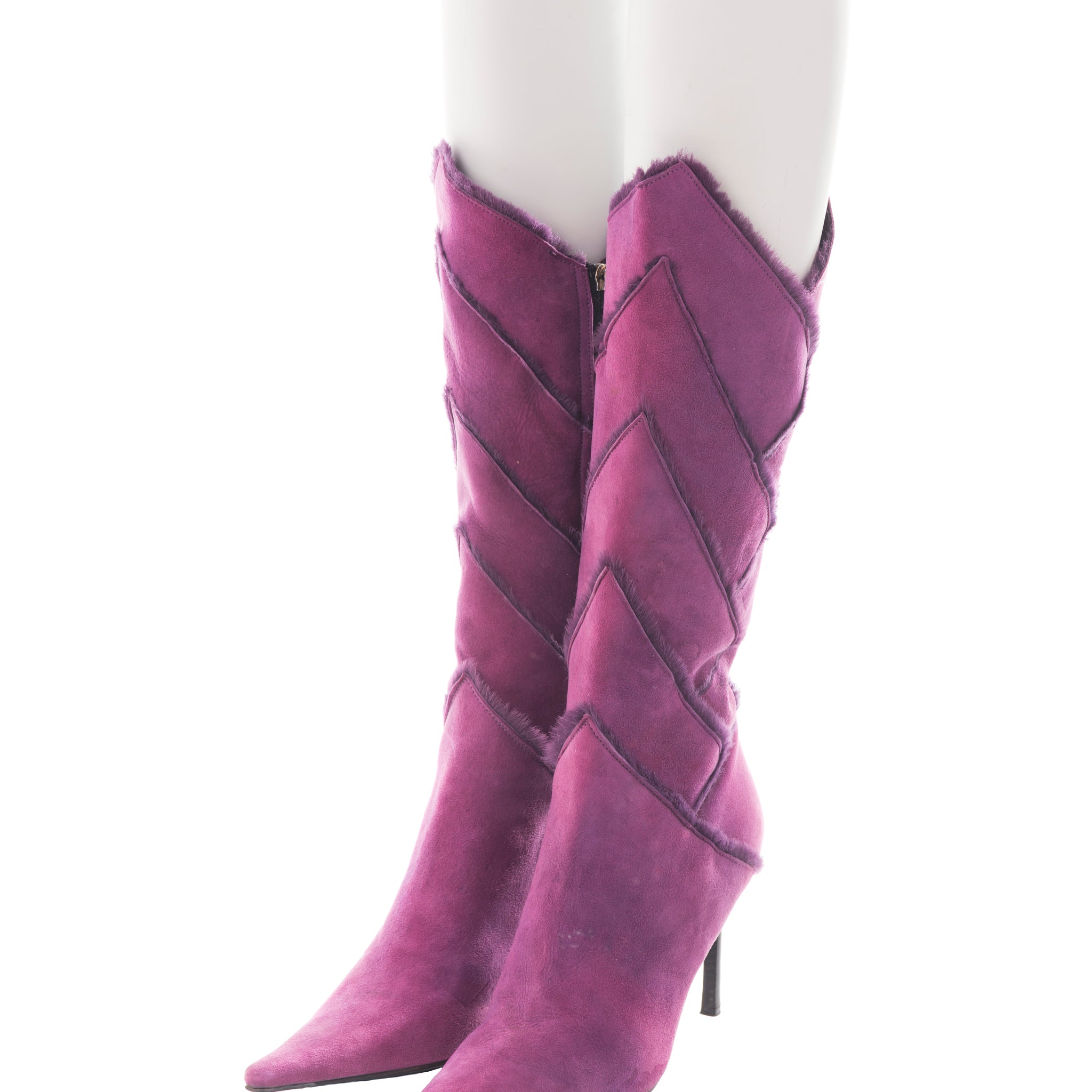 F/W 2002 purple sheepskin fur boots