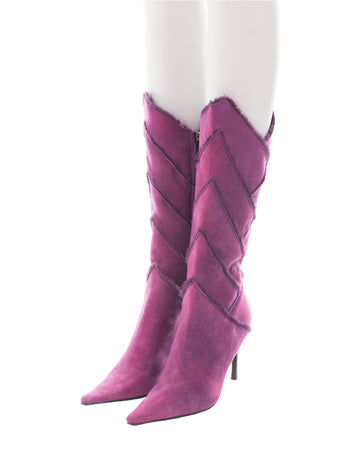 F/W 2002 purple sheepskin fur boots