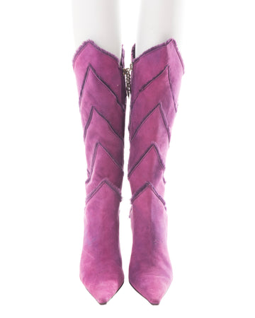 F/W 2002 purple sheepskin fur boots