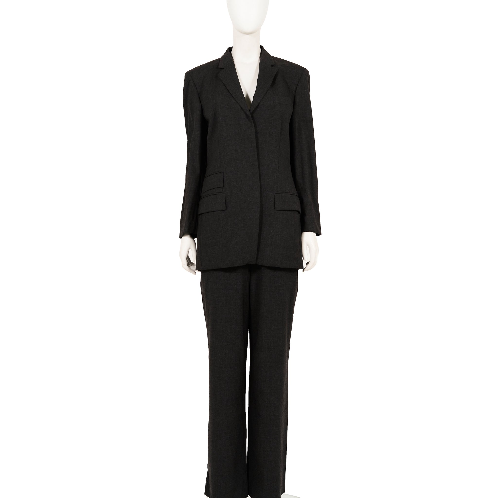F/W 1997 grey linen baggy pant suit