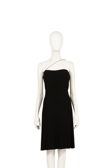 F/W 1997 black minimal spaghetti straps tube dress