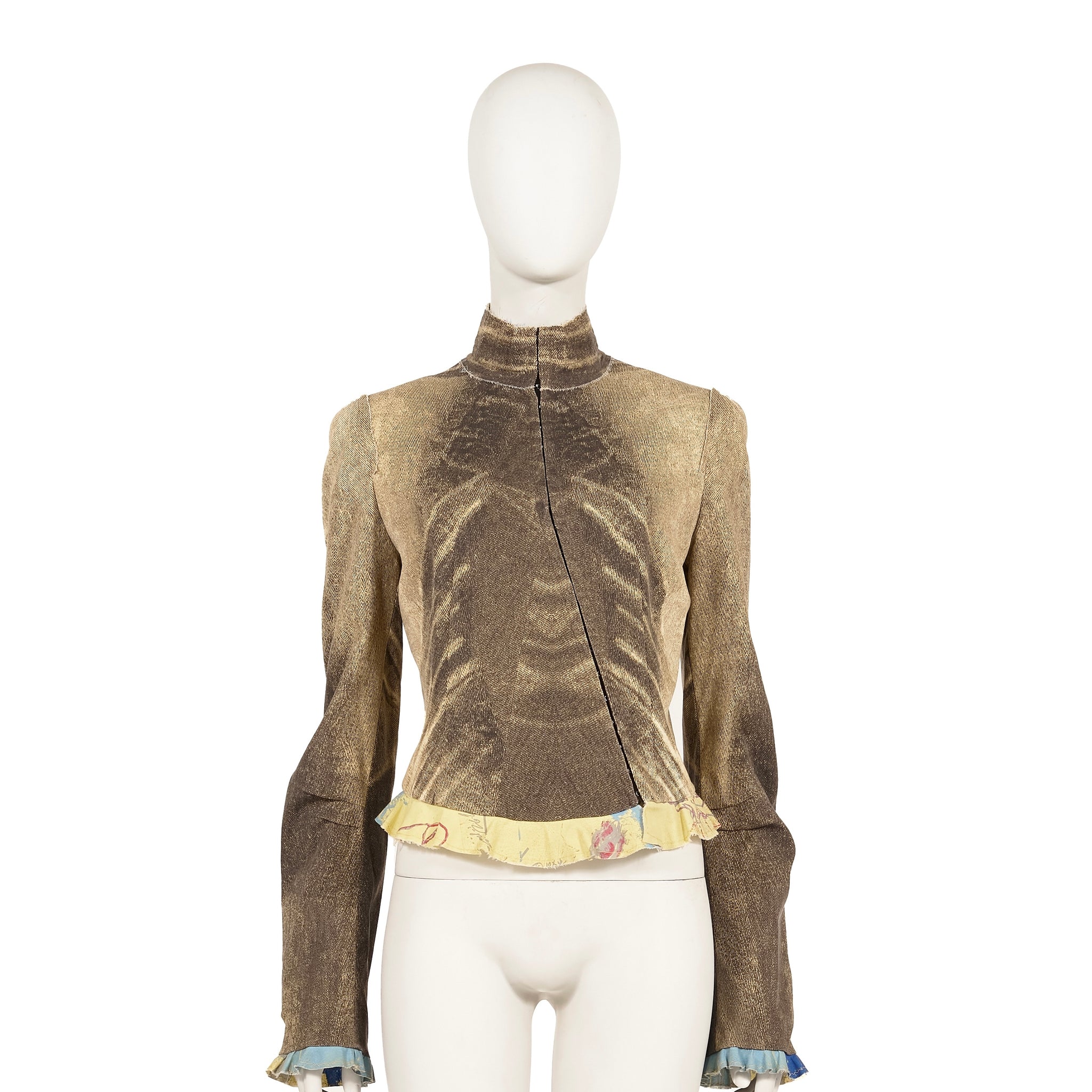 2001 ca. trompe l’oeil asymmetrical denim jacket