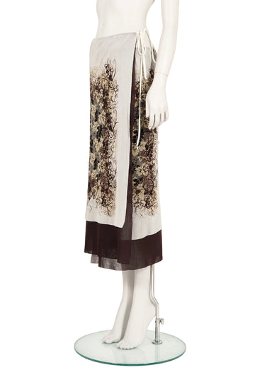 S/S 1999 grey/brown grape print sarong skirt