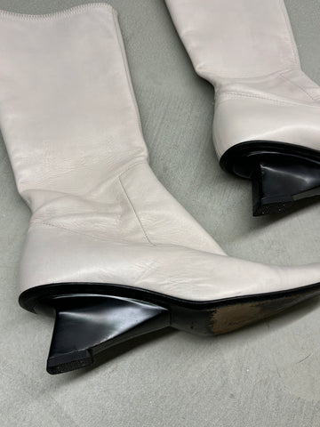 F/W 1998 light grey leather boots