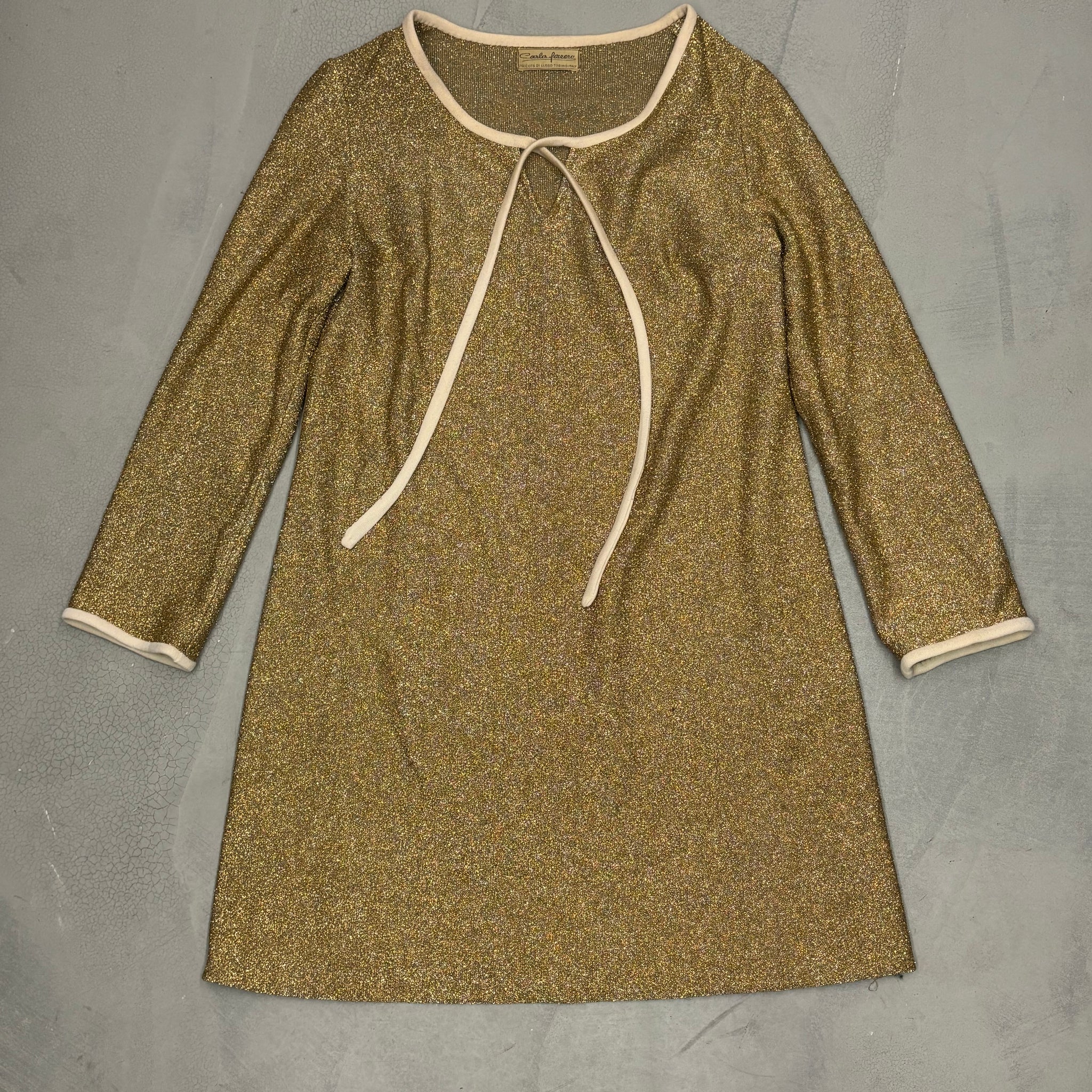 Vintage 1960's Carlo Ferrero gold lurex dress