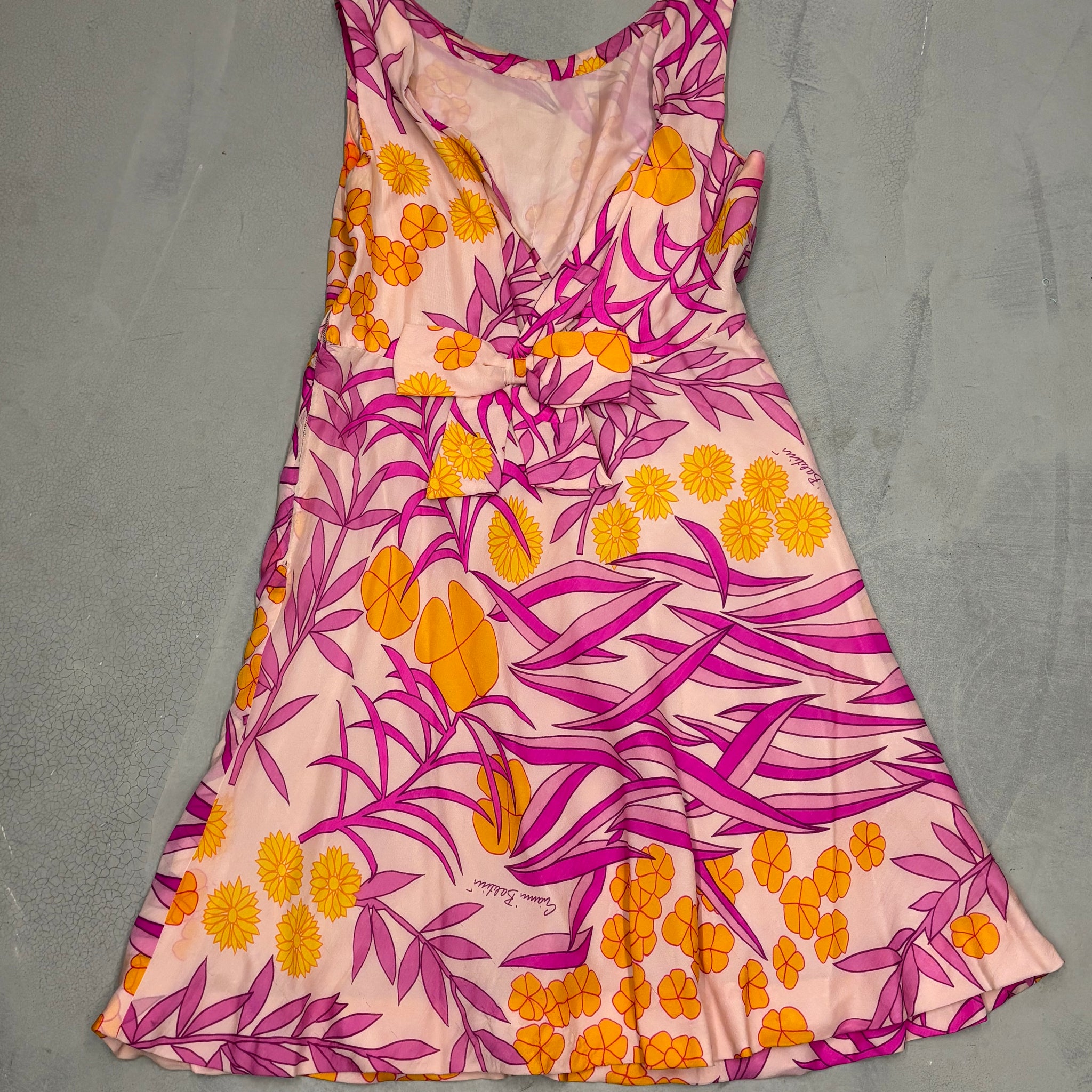 Vintage 1960's Pink floral print dress
