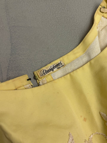 Vintage 1960's yellow embroidered dress