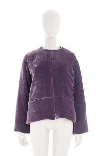 F/W 2000 purple velvet bomber jacket