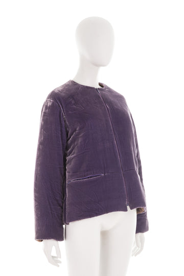 F/W 2000 purple velvet bomber jacket