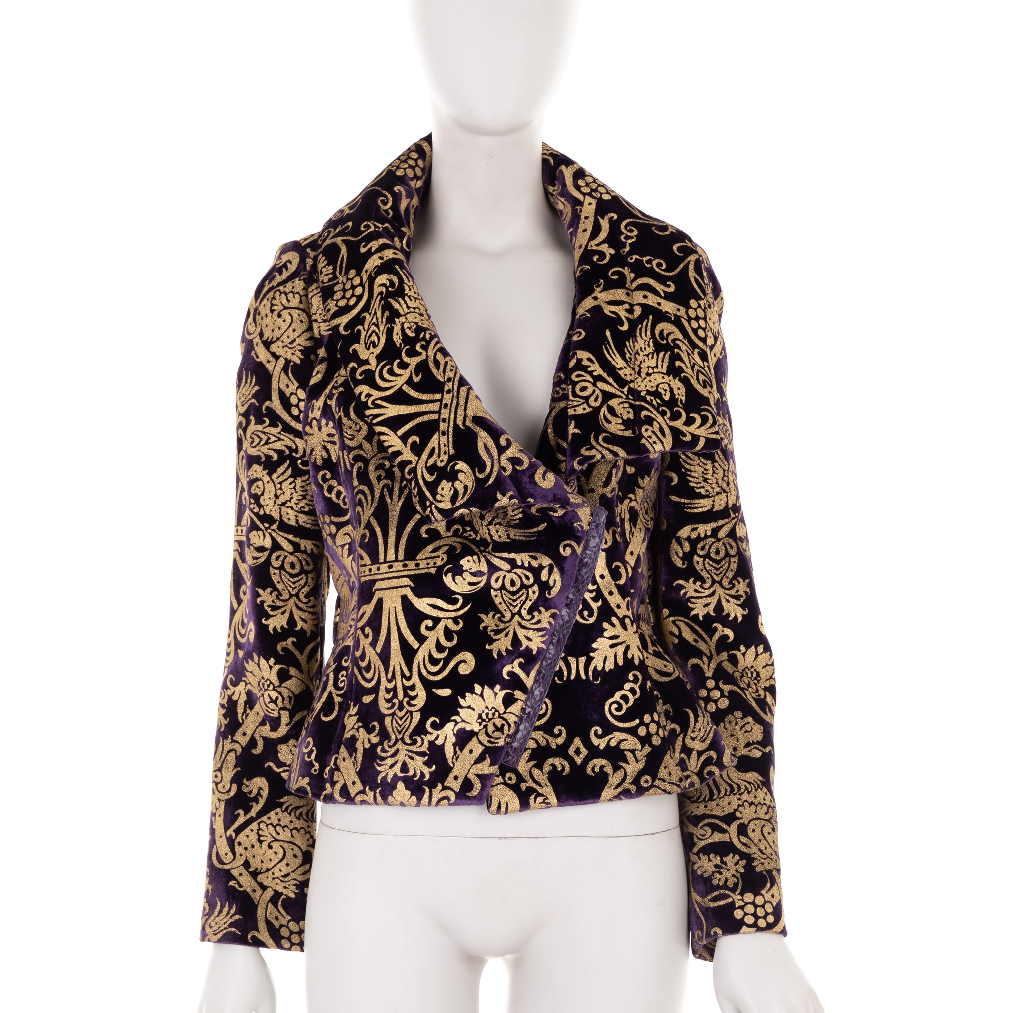 F/W 2006 purple velvet jacket with gold baroque motif