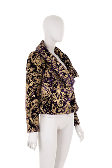 F/W 2006 purple velvet jacket with gold baroque motif