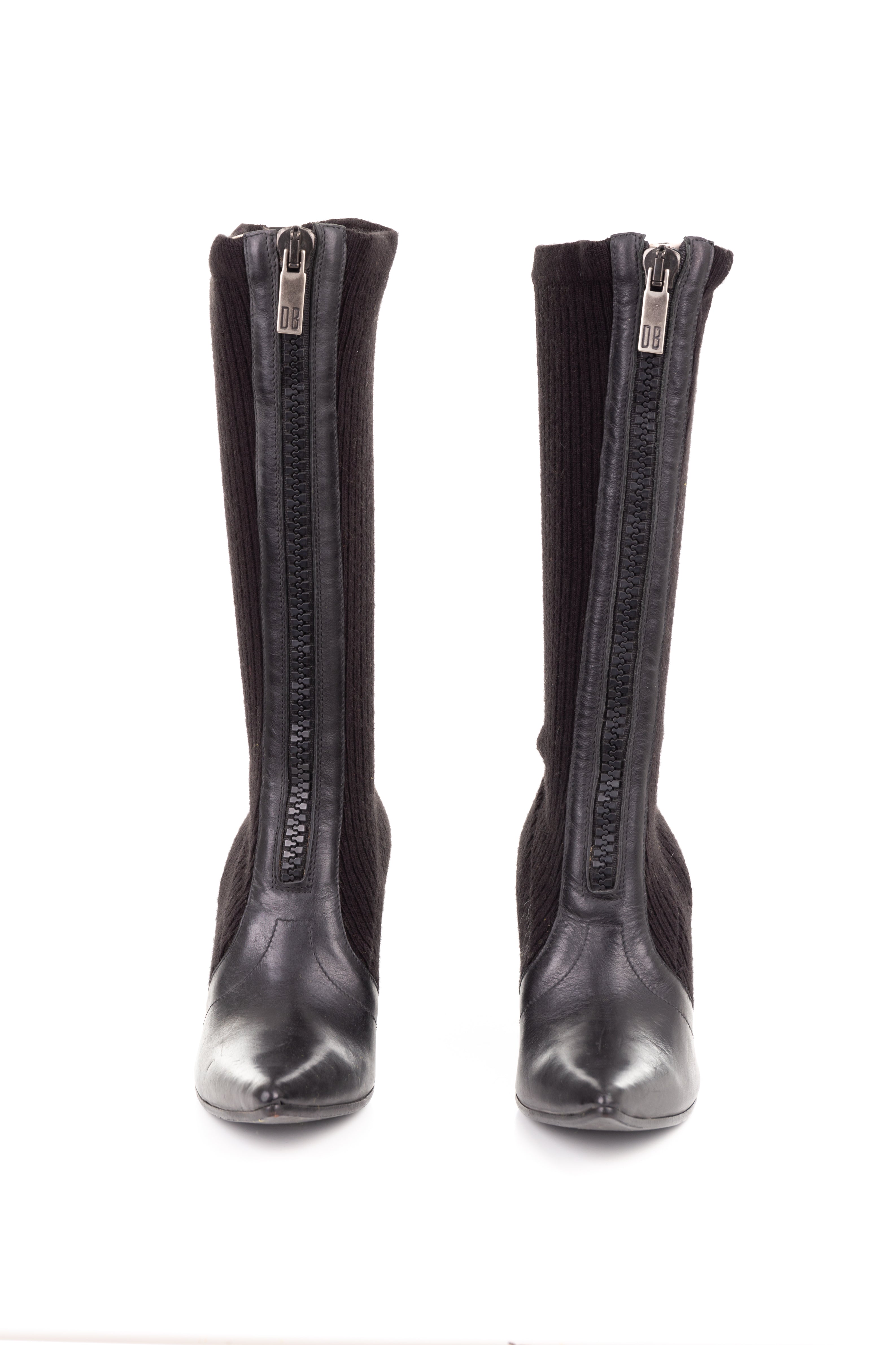 Dirk Bikkembergs F/W 2003 rib knit wedge boots