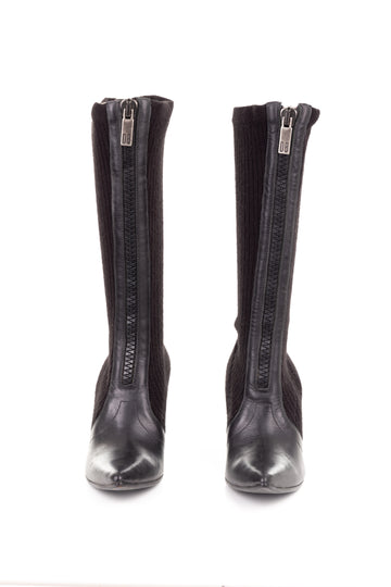 F/W 2003 rib knit wedge boots