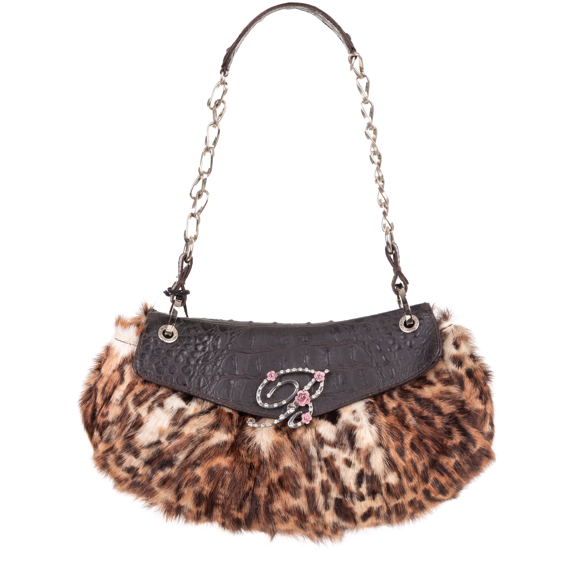 F/W 2004 Cheetah fur logo Hobo bag