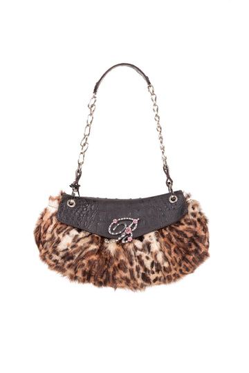 F/W 2004 Cheetah fur logo Hobo bag