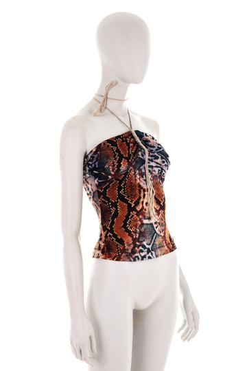 S/S 2006 python print halter top