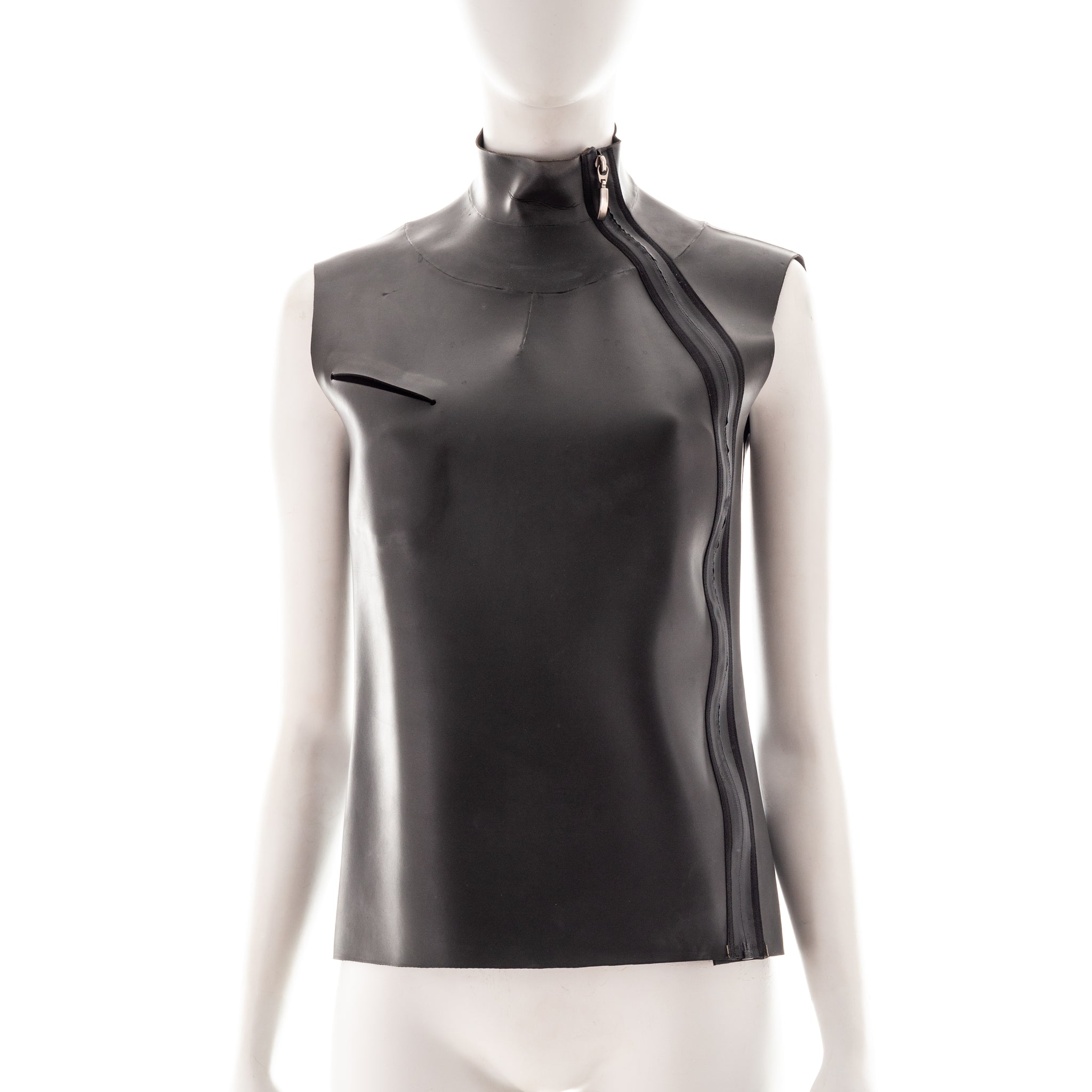 F/W 2002 black rubber asymmetric vest