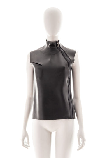 F/W 2002 black rubber asymmetric vest