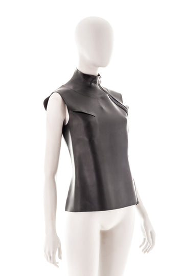 F/W 2002 black rubber asymmetric vest