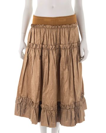 S/S 2005 khaki boho maxi skirt