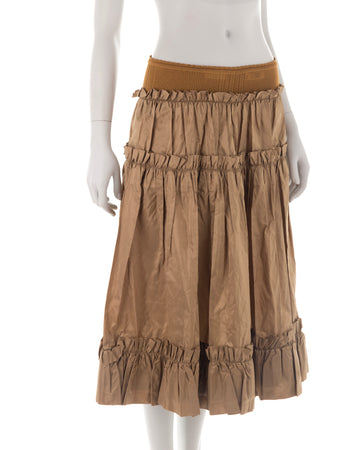 S/S 2005 khaki boho maxi skirt