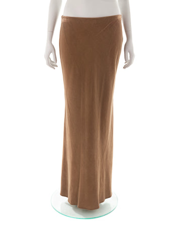 Low waist brown velvet maxi skirt, early 2000s