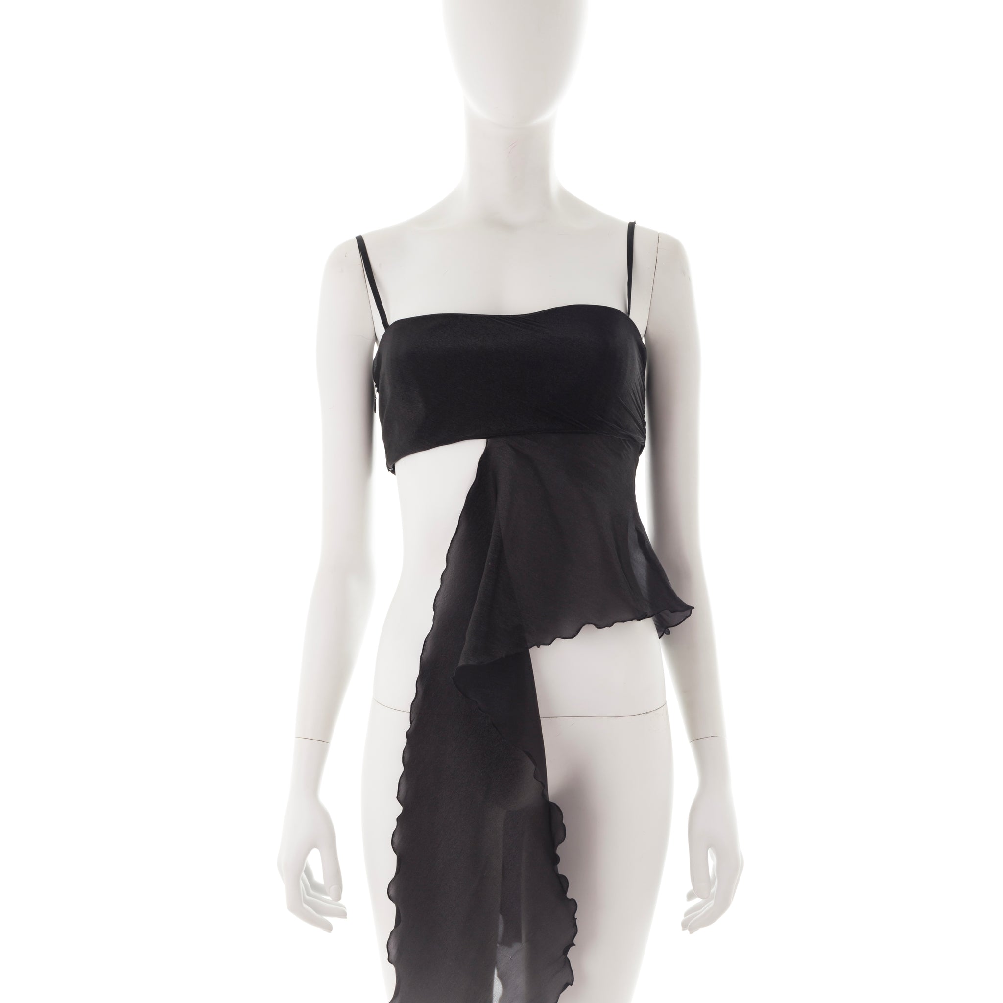 S/S 2001 ruffled black tube top