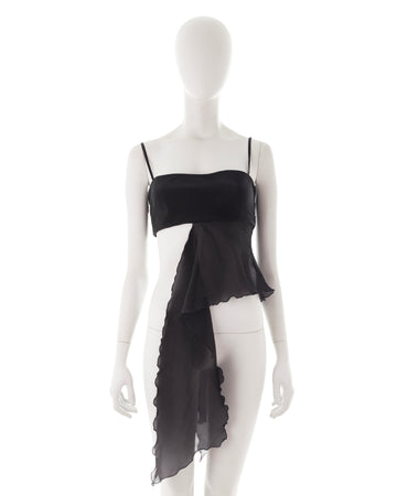 S/S 2001 ruffled black tube top