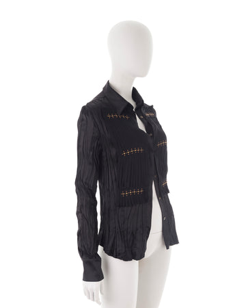 F/W 2005 black studded silk shirt