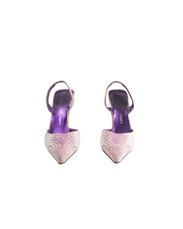 S/S 2001 lilac suede zebra slingbacks