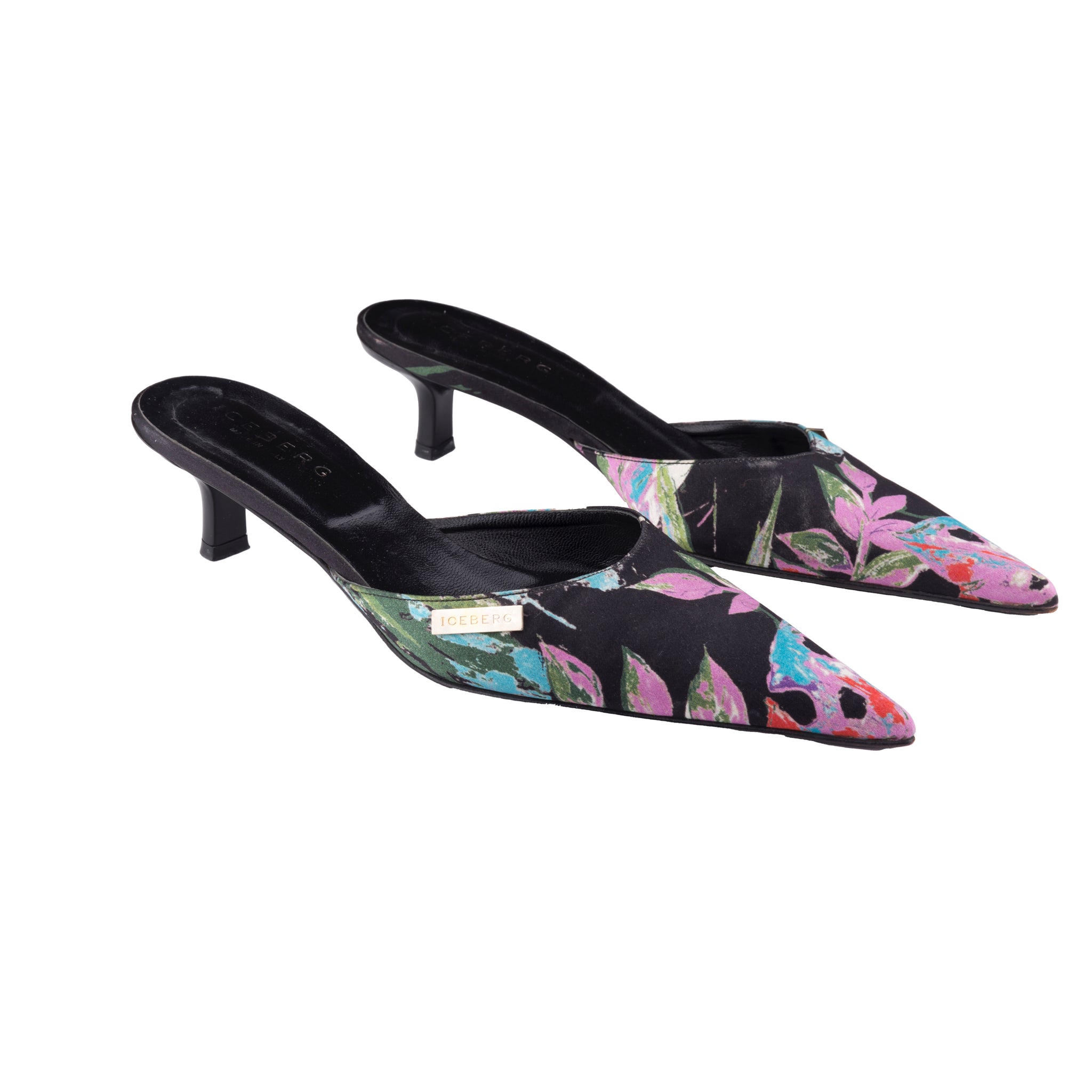 Iceberg S/S 2003 floral print mules