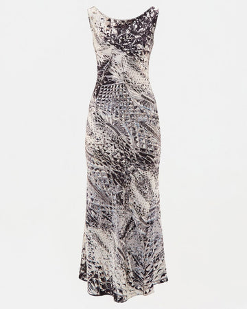 F/W 2001 diamond print silk gown