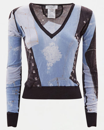 F/W 2004 denim patchwork jumper