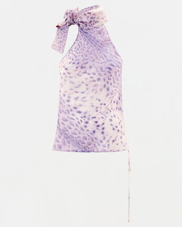 S/S 2000 lilac cheetah silk top