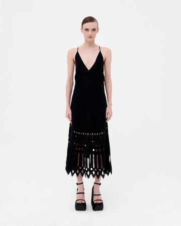 S/S 2004 black laser cut dress