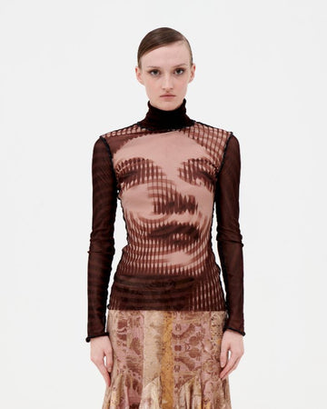 F/W 2001 Marlene Dietrich op-art top