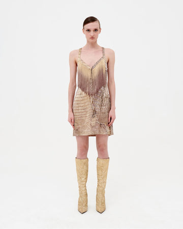 S/S 2011 silk croc fringed dress