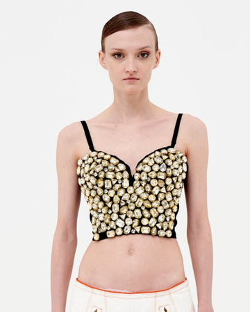 F/W 1991 crystal embellished black bustier