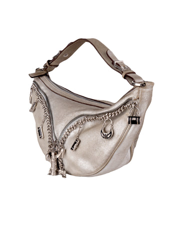 S/S 2004 silver half moon charms bag