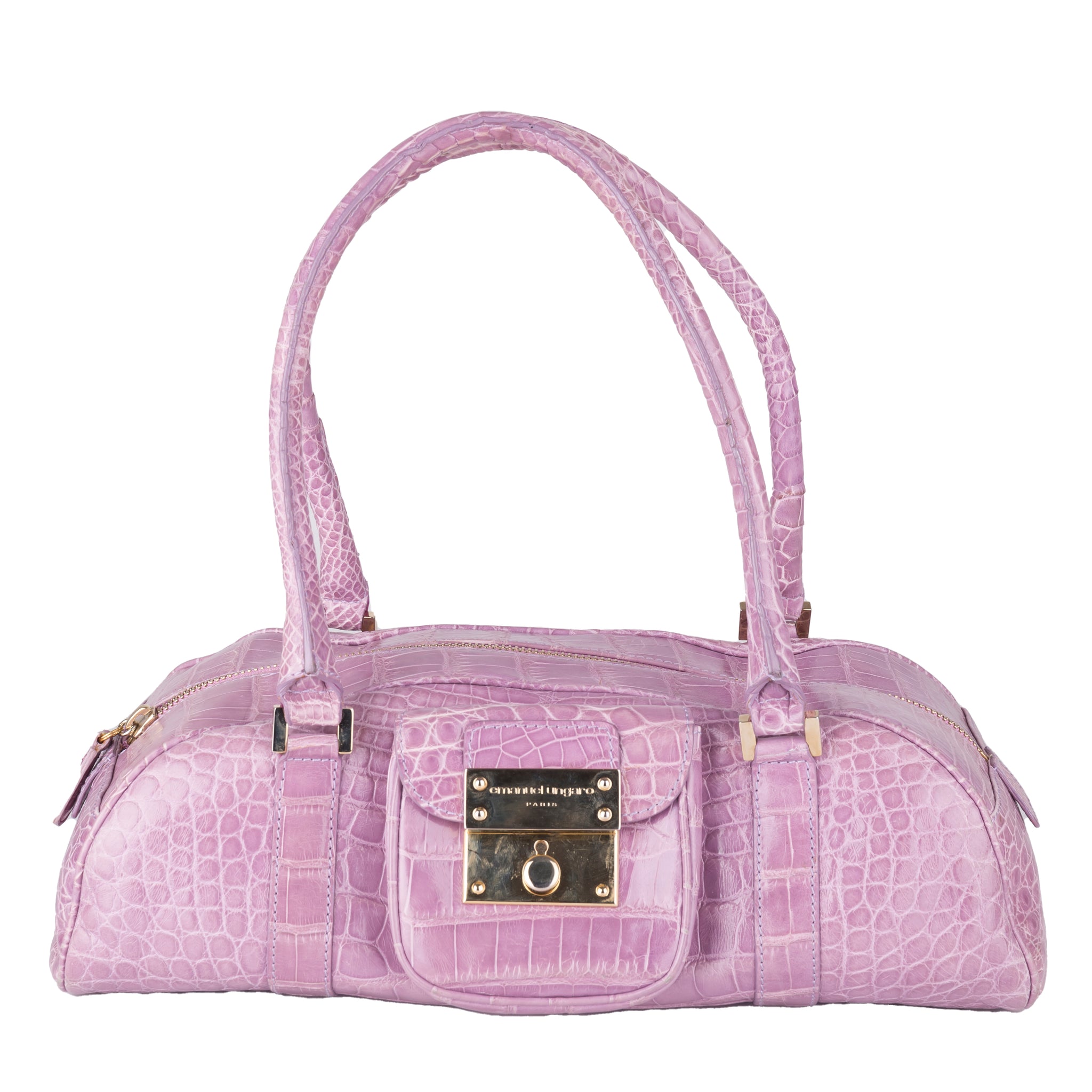 F/W 2004 pink croc-embossed shoulder bag