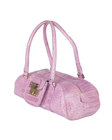 F/W 2004 pink croc-embossed shoulder bag