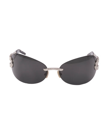 Swarovski safety pin black sunglasses