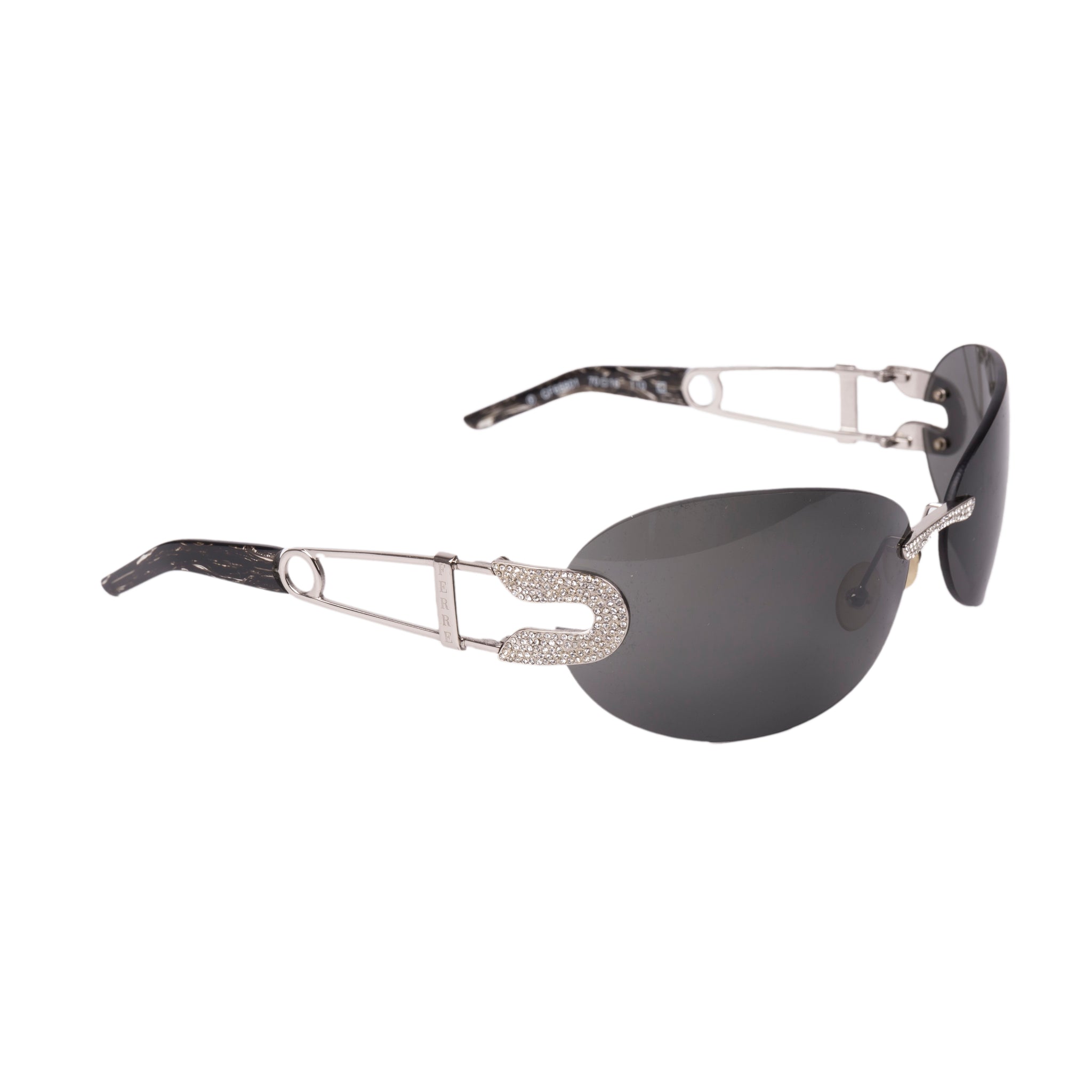 Swarovski safety pin black sunglasses